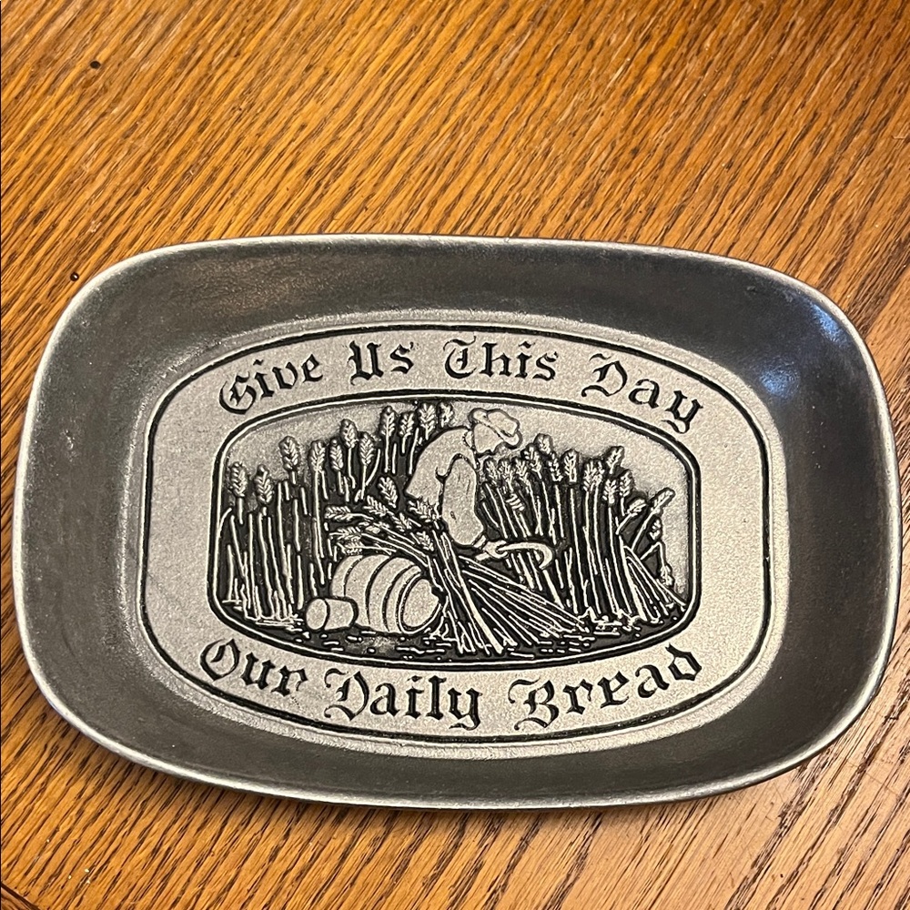 Vintage Pewter Bread Plate